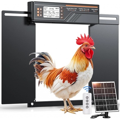 Amzon Hliníkové automatické dvířka solární elektrická do boční otevírání MASTERFUN XXL, Barvy a parametry Černá