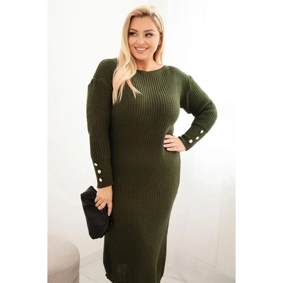 Dámske svetríkové šaty s mohérom Khaki