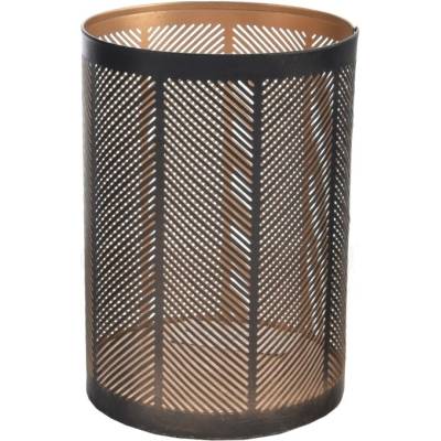 Sconto Kovový svietnik LINE čierna/zlatá, priemer 12 cm