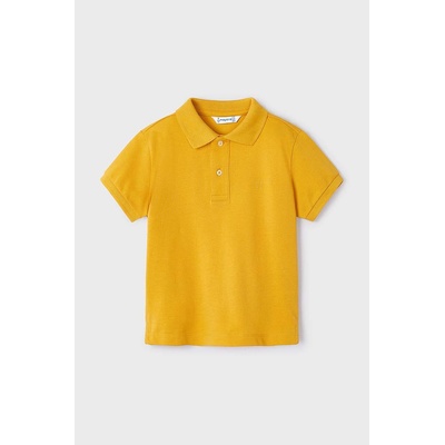 MAYORAL Детска памучна тениска с яка Mayoral в жълто с изчистен дизайн (150.5G.Mini.PPYH)
