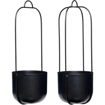 Hübsch Комплект от 2 черни висящи железни саксии Juro Lotus - Hübsch (940802)