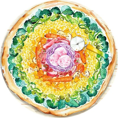 RAVENSBURGER Kulaté Kruh barev: Pizza 500 dílků