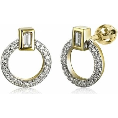 Gems, Diamantové náušnice Coretta se dvěma typy briliantů, žluté a bílé zlato, 585-38-3-7018.2ZB0.0.00.HSIFSC.000.05