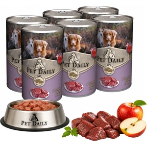 Pet Daily Dog пълноценна мокра храна за кучета мултипак, черен дроб и ябълка 6x1240g (42622x6)