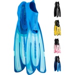 CRESSI Agua Fins Swimming Fins - Adjustable Foot Section for Diving - Ergonomic Short Fins Adults & Children - Durable Fin Material - Aquamarine - 39/40 - CA206339 (CA206339)