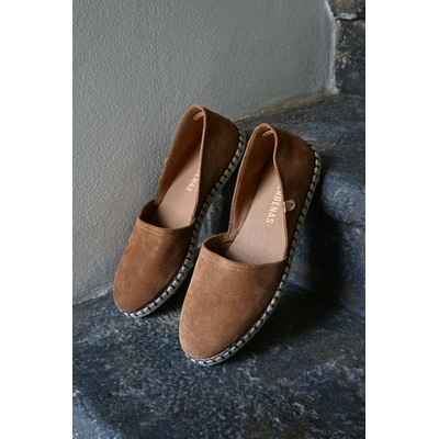 SKOŘICOVÉ KOŽENÉ ESPADRILKY DÁMSKÉ VERBENAS Carmen
