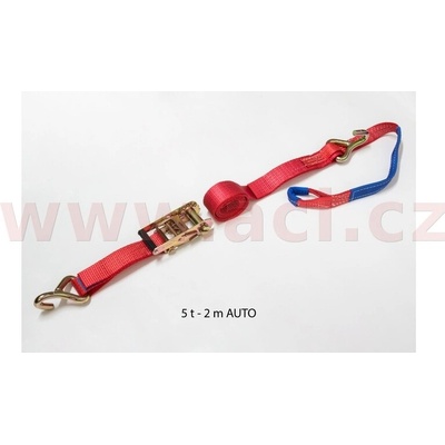 Upínací popruhy pro uchycení vozidel za ráfky (50 mm, 2 m, 5 t, řáčna + hák, hák + oko) - ČR ACI 9908171