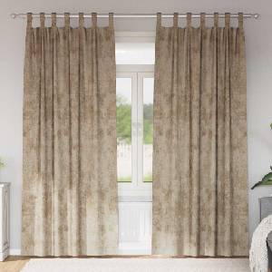 Pure Line Home Кадифени завеси в цвят таупе с текстилни гайки (уши), 2 бр. , 140 x 245 см