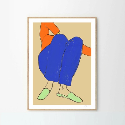 Moikka Plagát Lying Down in Blue and Red by Rosie McGuinness 50x70 cm