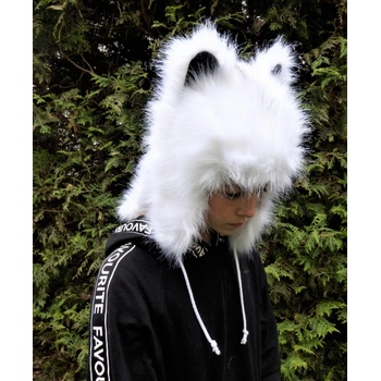 Woolnil hřejivá zimní čepice Vlk bílá