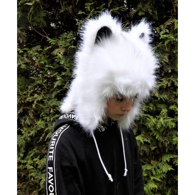 Woolnil hřejivá zimní čepice Vlk bílá