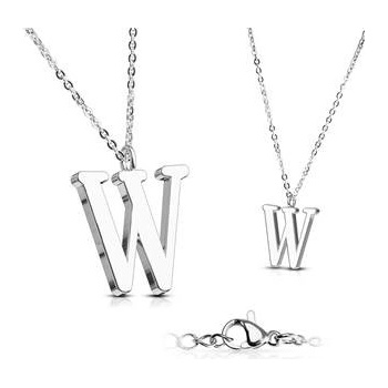 Šperky4U Ocelový řetízek s přívěškem iniciála OPD0096-W