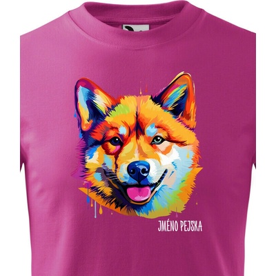 Dětské tričko Americká Akita Barva Purpurová Canvas Dětské tričko 2418