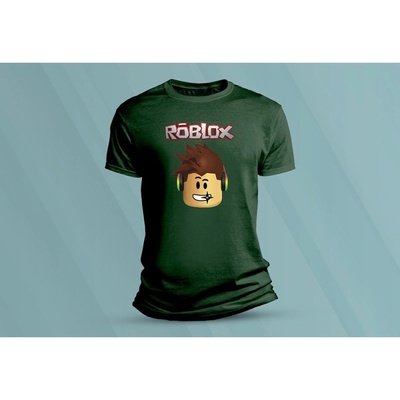 Sandratex dětské bavlněné tričko Roblox. lahvově zelená