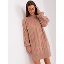 Italy Moda Pudrové svetrové šaty -at-sw-2367-1.35p-dark pink