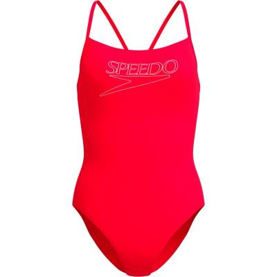 Speedo Дамски бански костюм Speedo Women's Endurance+ Logo Thin Strap One Piece Swimsuit - High Risk Red - размер 46 (EU) (150-6087-0218)