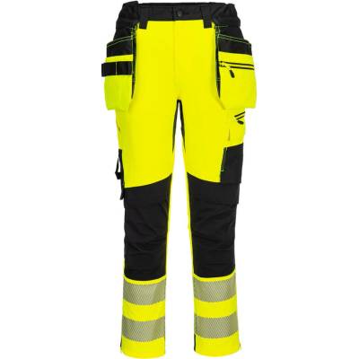 Portwest DX442 DX4 Hi Vis odnímateľné vreckové nohavice Žltá čierna