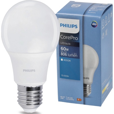 PHILIPS LED žiarovka CorePro E27 8W 806lm 4000K