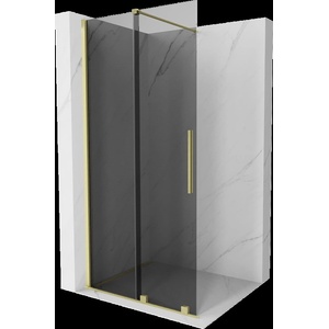 Mexen Velar плъзгаща се душ стена Walk-in 110 x 200 см, графит 8 мм, злато четкано - 871-110-000-43-55 (871-110-000-43-55)
