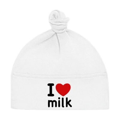Dětská čepice s uzlem I Love milk