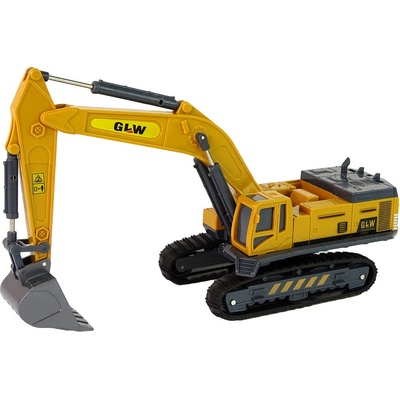 LEAN Toys Stavební vozidlo Žluté rypadlo Caterpillar 1:55