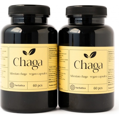 Herbatica Zvýhodněný set: 2 x Sibiřská čaga 60 veganských kapslí 300 mg