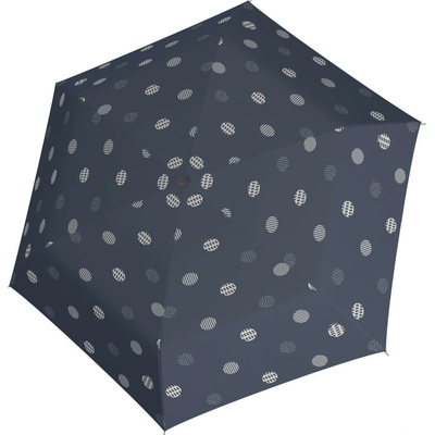Doppler Fiber Flex AC Timeless Blue Dots dámsky holový vystreľovací dáždnik
