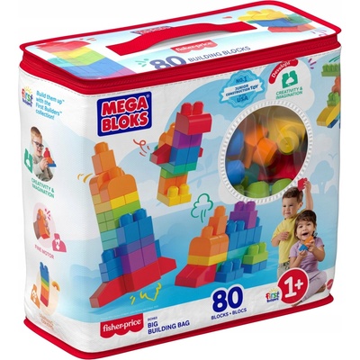Mega Bloks Mega Kostky v plastovém pytli 80 ks – Hledejceny.cz