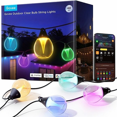Govee RGBICW Smart záhradná reťaz, Matter, 15 žiaroviek