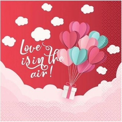 Godan Ubrousky Love Is In The Air červené 20ks 33x33cm