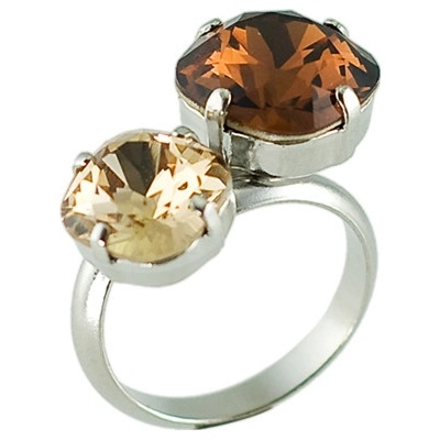 Klimm prsten Swarovski Elements křišťály hnědý 219