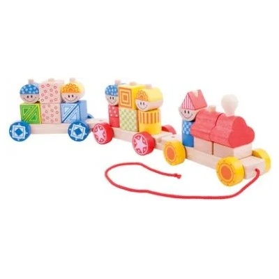 Bigjigs Toys Влак с дървени елементи Build Up Train (BB037)