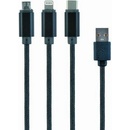 USB káble Gembird CC-USB2-AM31-1M USB charging combo 3-in-1, 1m, černý