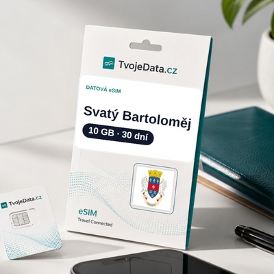 eSIM Svatý Bartoloměj 10 GB / 29 dní