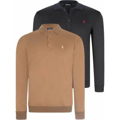 Dewberry Double Set V4007 Men's Sweatshirt-navy-camel