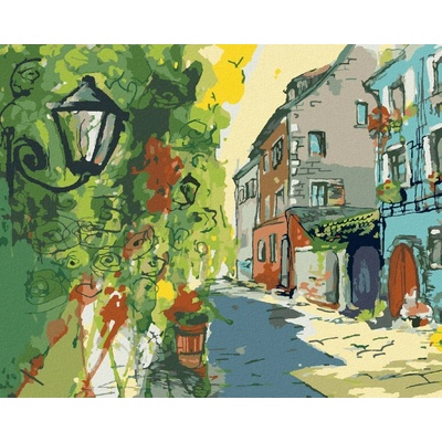 zuty Malování Podle Čísel Malá Městská Ulička 80 x 100 Cm Plátno