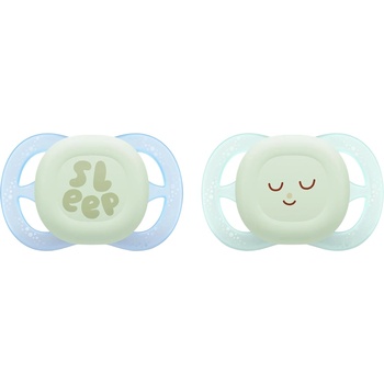Philips Залъгалки Philips Avent Ultra Start - Night, 0-2 м, с кутийка, 2 броя, sleep, за момче, new (SCF075/18)