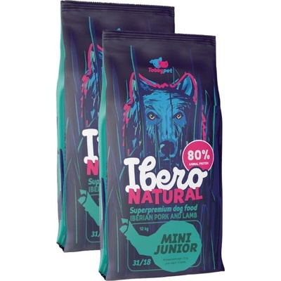 Ibero Natural Junior Dog Mini Pork & Lamb 2 x 12 kg