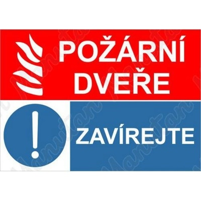 Manutan Požární dveře zavírejte, samolepka 150 x 105 x 0,1 mm