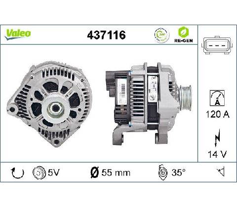 Alternátor VALEO 437116