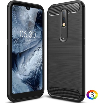 Nokia 4.2 Удароустойчив Carbon Fiber Калъф и Протектор