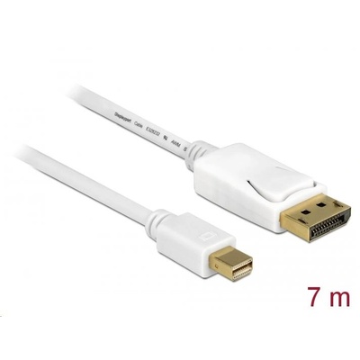 Delock mini Displayport csatlakozó > Displayport csatlakozó 7 m kábel fehér (83485) (83485) (83485)