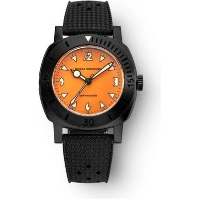 Nivada Grenchen Depthmaster Black Pumpkin Tropic Rubber