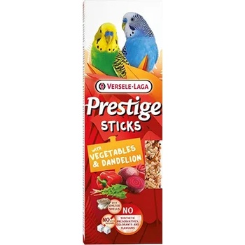 Versele-Laga Verele-Laga Prestige Sticks Budgies with Vegetables & Dandelion - Лакомство за вълнисти папагали - стикове със зеленчуци и глухарче, 2х30гр