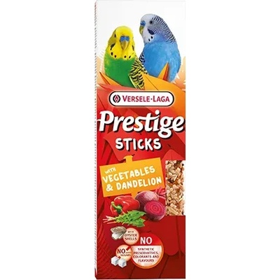 Versele-Laga Verele-Laga Prestige Sticks Budgies with Vegetables & Dandelion - Лакомство за вълнисти папагали - стикове със зеленчуци и глухарче, 2х30гр