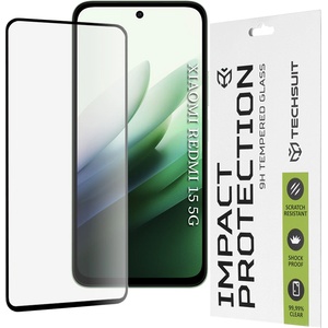 Techsuit Протектор за дисплей - Techsuit 111D Full Cover / Full Glue - Xiaomi Redmi 15 4G / Redmi 15 5G - Черен