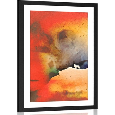 Plakát s paspartou síla zavíjejícího vlka - 60x90 no frame