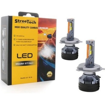 StreeTech Би Лед крушки - Bi-Led система H4 Streetech модел STN1 за фарове - 170 000 Лукса, 65W - Canbus 6000K - 1700% п
