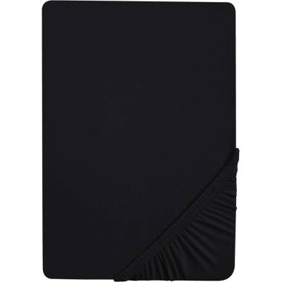 Biberna Napínací prostěradlo žerzej-elastan černé 90-100x200x25