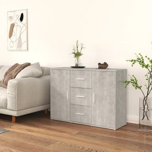 vidaXL Сайдборд, бетонно сив, 91x29, 5x65 см, инженерно дърво (823346)
